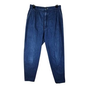 VTG Lee Riders Chalk Pin Stripe Jeans Womens 16 Denim Pants Union Made USA 30x30